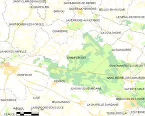 Poziția localității Champsecret