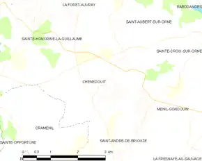 Poziția localității Chênedouit