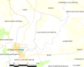 Poziția localității Coulonges-sur-Sarthe