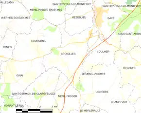 Poziția localității Croisilles
