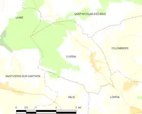 Poziția localității Cuissai