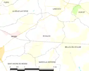 Poziția localității Échalou