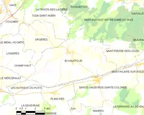 Poziția localității Échauffour