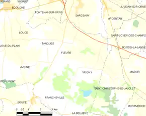 Poziția localității Fleuré