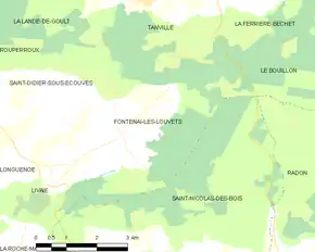 Poziția localității Fontenai-les-Louvets