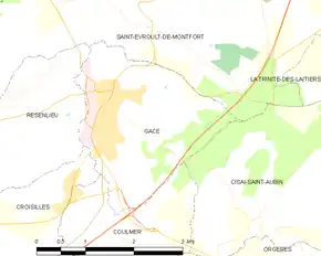 Poziția localității Gacé