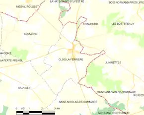 Poziția localității Glos-la-Ferrière