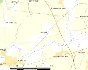 Poziția localității Goulet