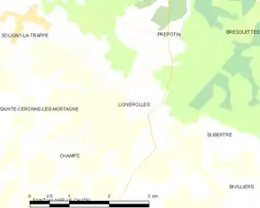 Poziția localității Lignerolles