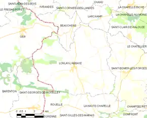 Poziția localității Lonlay-l'Abbaye