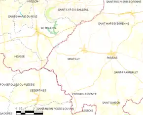 Poziția localității Mantilly