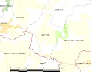 Poziția localității Méhoudin