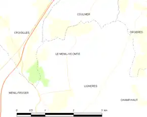 Poziția localității Le Ménil-Vicomte
