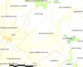 Poziția localității Neauphe-sur-Dive