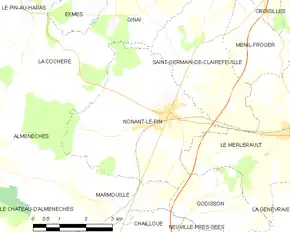 Poziția localității Nonant-le-Pin