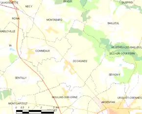 Poziția localității Occagnes