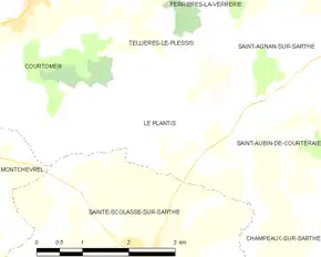 Poziția localității Le Plantis