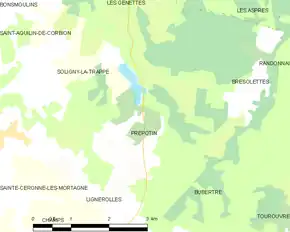 Poziția localității Prépotin