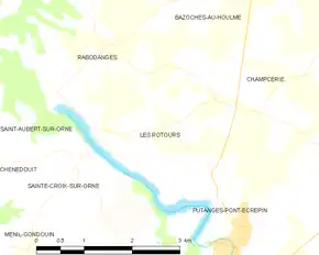 Poziția localității Les Rotours