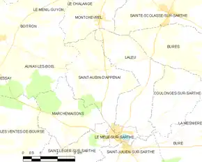 Poziția localității Saint-Aubin-d'Appenai
