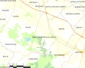 Poziția localității Saint-Christophe-le-Jajolet