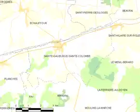 Poziția localității Sainte-Gauburge-Sainte-Colombe