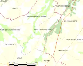 Poziția localității Saint-Germain-d'Aunay