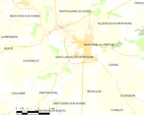 Poziția localității Saint-Langis-lès-Mortagne