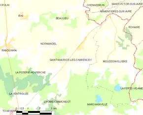 Poziția localității Saint-Maurice-lès-Charencey
