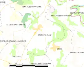 Poziția localității Ségrie-Fontaine