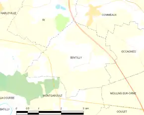 Poziția localității Sentilly