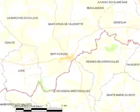 Poziția localității Sept-Forges