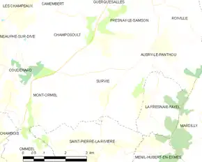 Poziția localității Survie