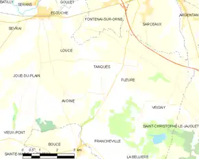 Poziția localității Tanques