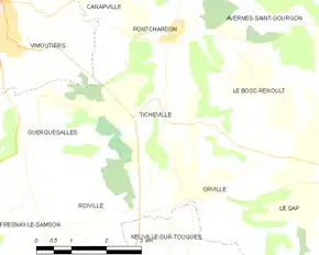 Poziția localității Ticheville