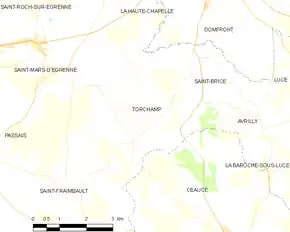 Poziția localității Torchamp