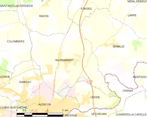 Poziția localității Valframbert