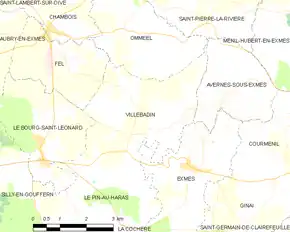 Poziția localității Villebadin