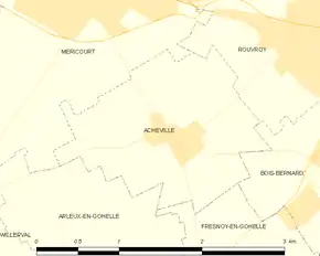 Poziția localității Acheville