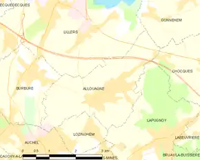 Poziția localității Allouagne