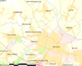 Poziția localității Annezin