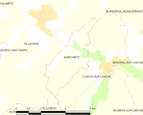 Poziția localității Aubrometz