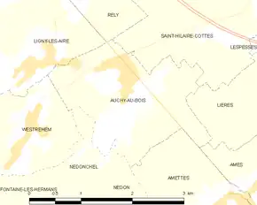 Poziția localității Auchy-au-Bois