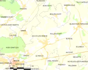 Poziția localității Auchy-lès-Hesdin