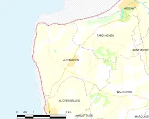 Poziția localității Audinghen