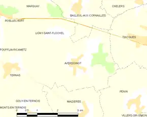Poziția localității Averdoingt