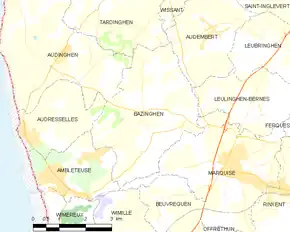Poziția localității Bazinghen