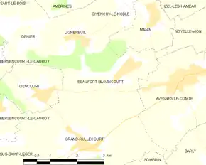 Poziția localității Beaufort-Blavincourt