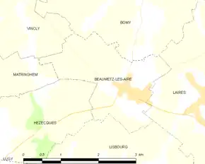 Poziția localității Beaumetz-lès-Aire