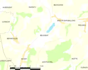 Poziția localității Beussent